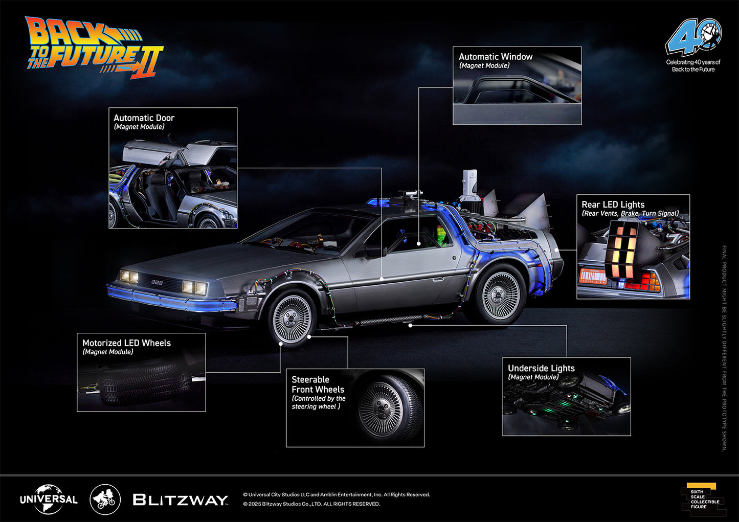 Back to the Future II ‘Time Machine’ Universal Studios BW-UMS 12201  Premium UMS 1/6 Scale Vehicle