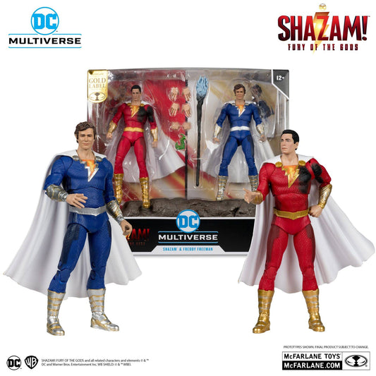 DC COLLECTOR 2PK - SHAZAM (BATTLE DAMAGE) AND FREDDIE FREEMAN (GOLD LABEL)